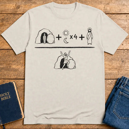 He Is Risen Equation T-Shirt - Ice Grey
