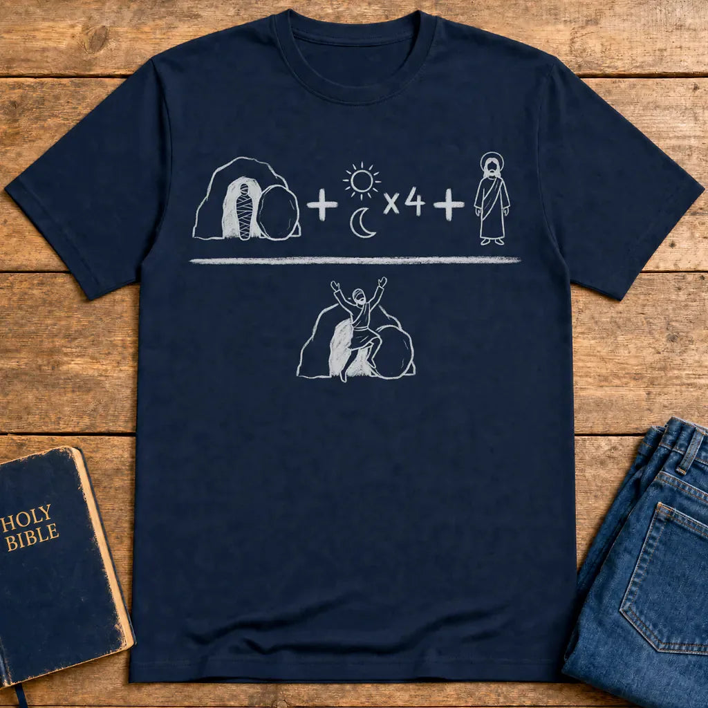 He Is Risen Equation T-Shirt - Navy