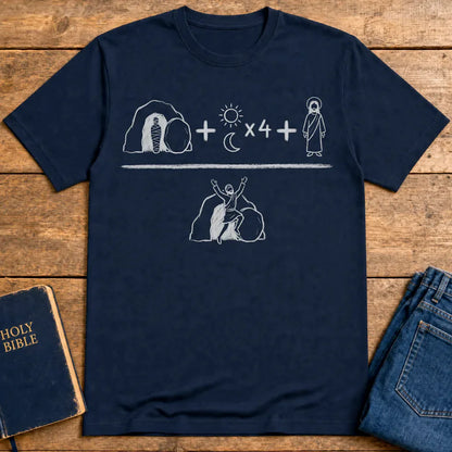 He Is Risen Equation T-Shirt - Navy