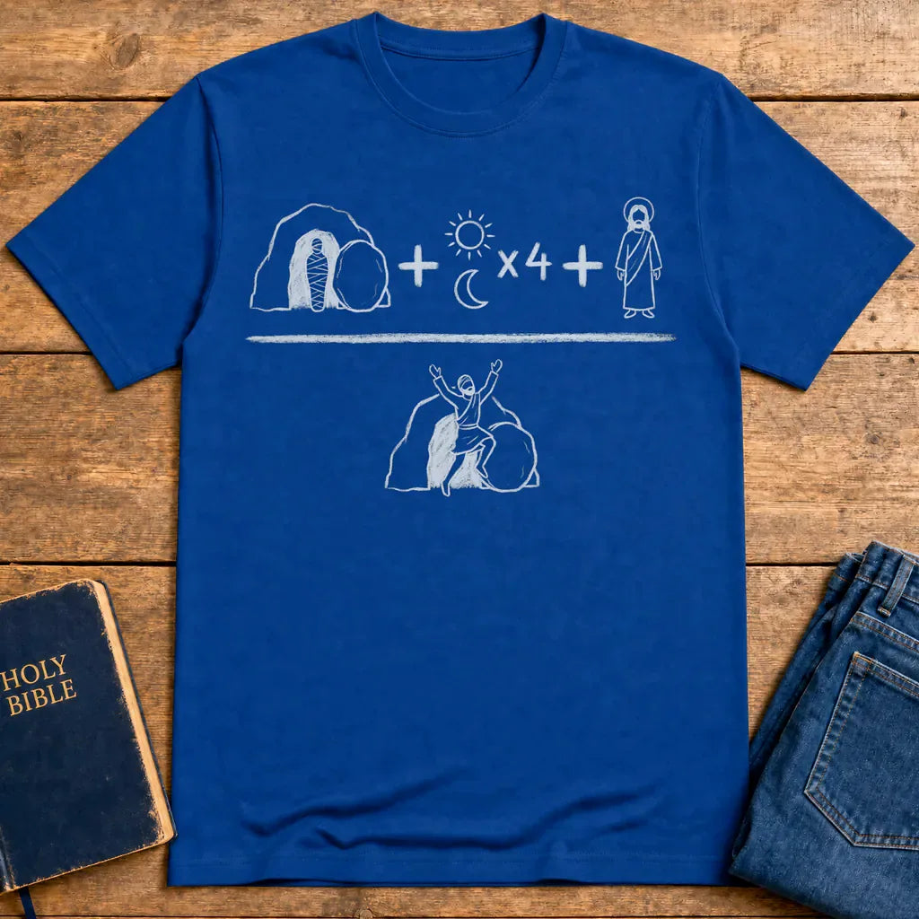 He Is Risen Equation T-Shirt - Royal