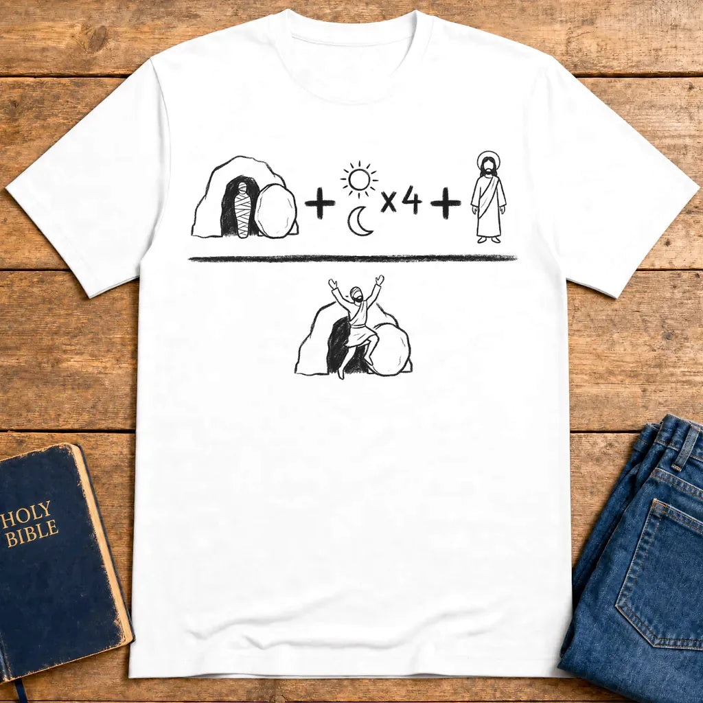 He Is Risen Equation T-Shirt - White