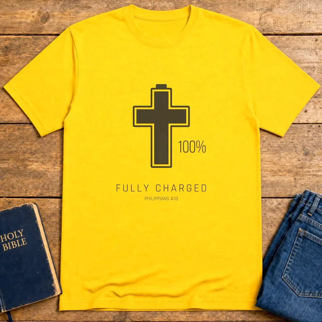 Fully Charged in Christ T-Shirt - Daisy