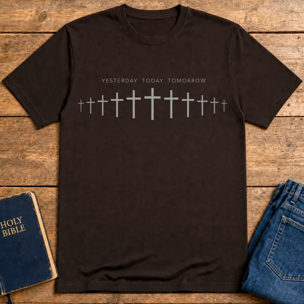 Yesterday Today Tomorrow T-Shirt - Dark Chocolate