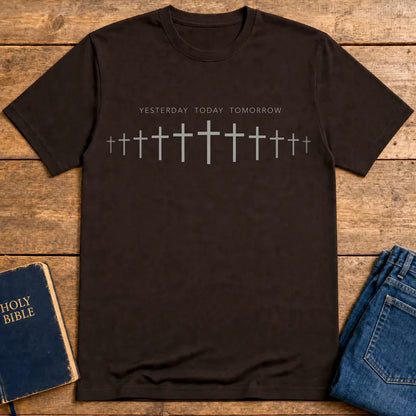 Yesterday Today Tomorrow T-Shirt - Dark Chocolate