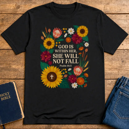 She Will Not Fall T-Shirt - Black