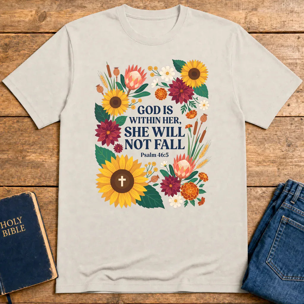 She Will Not Fall T-Shirt - Ice Grey