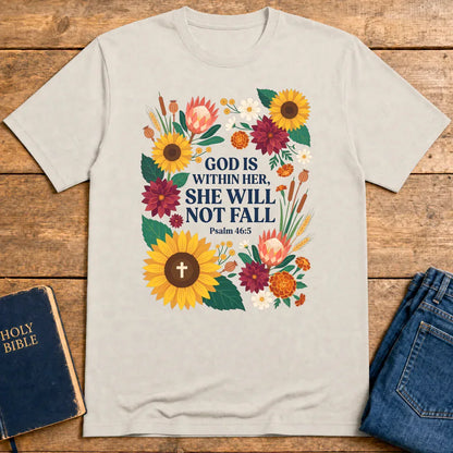 She Will Not Fall T-Shirt - Ice Grey