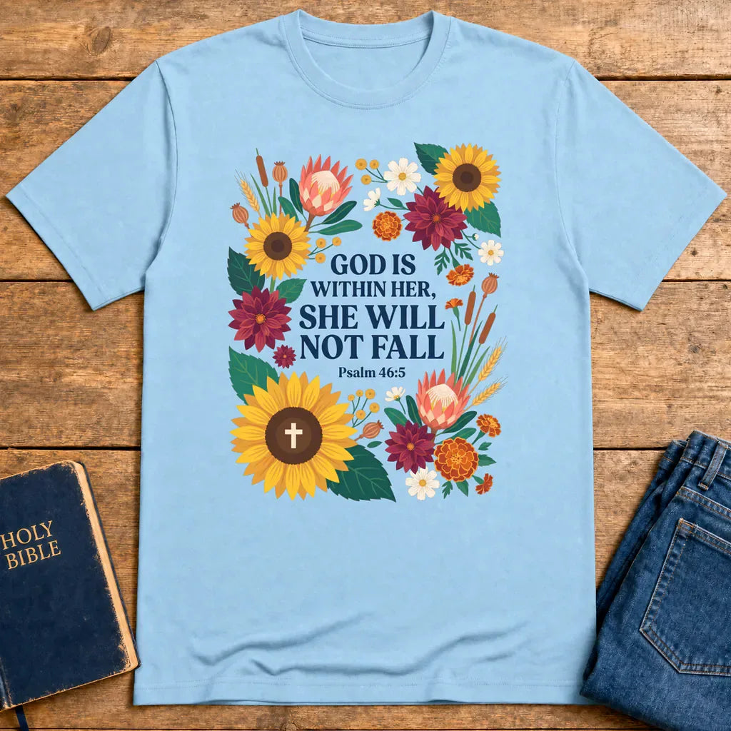 She Will Not Fall T-Shirt - Light Blue
