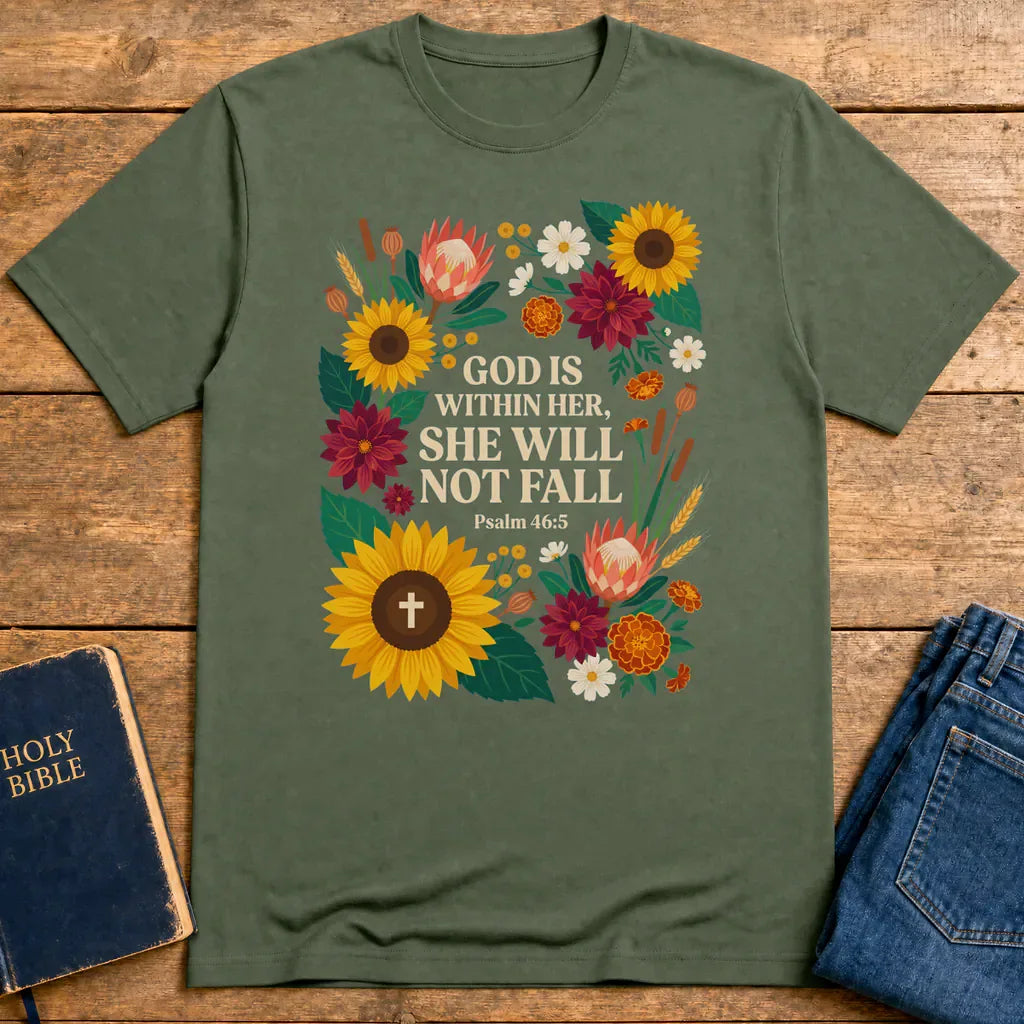 She Will Not Fall T-Shirt - Military Green