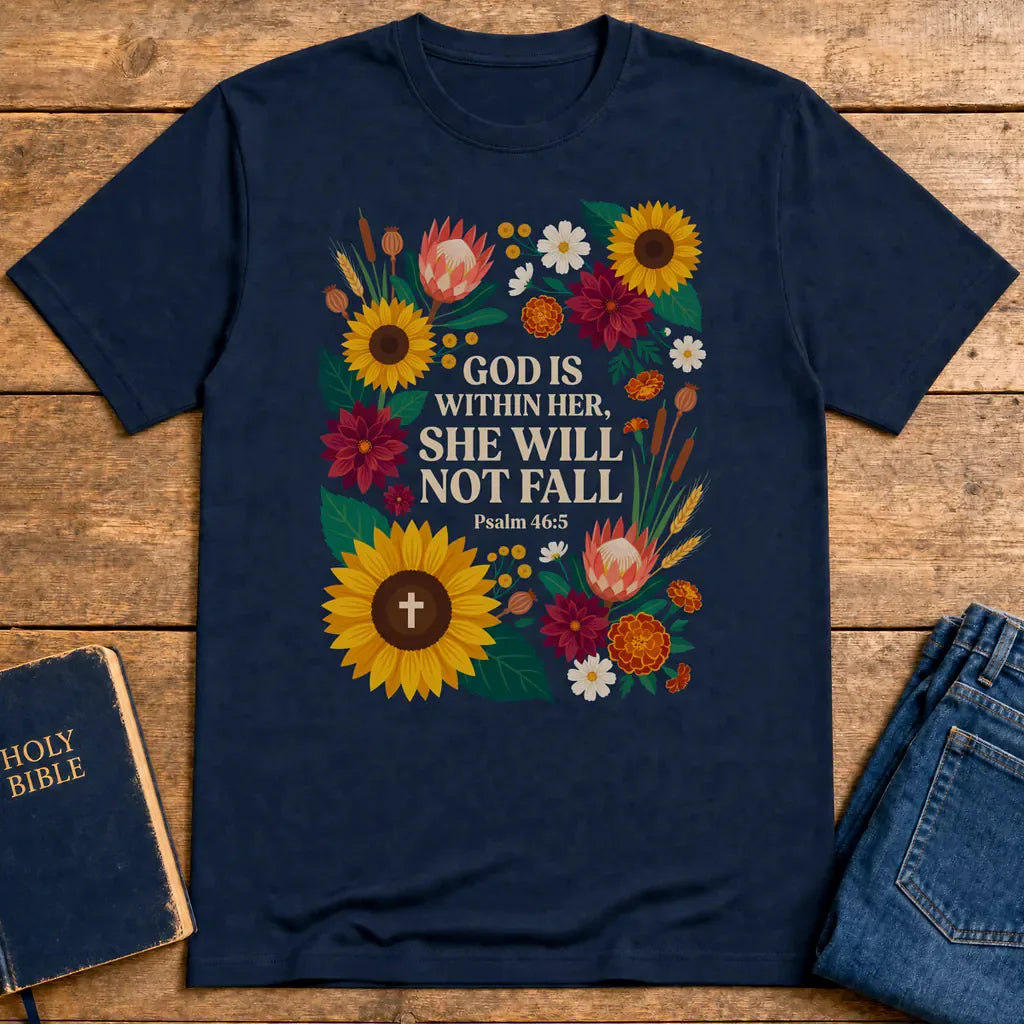 She Will Not Fall T-Shirt - Navy