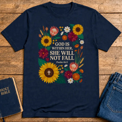 She Will Not Fall T-Shirt - Navy