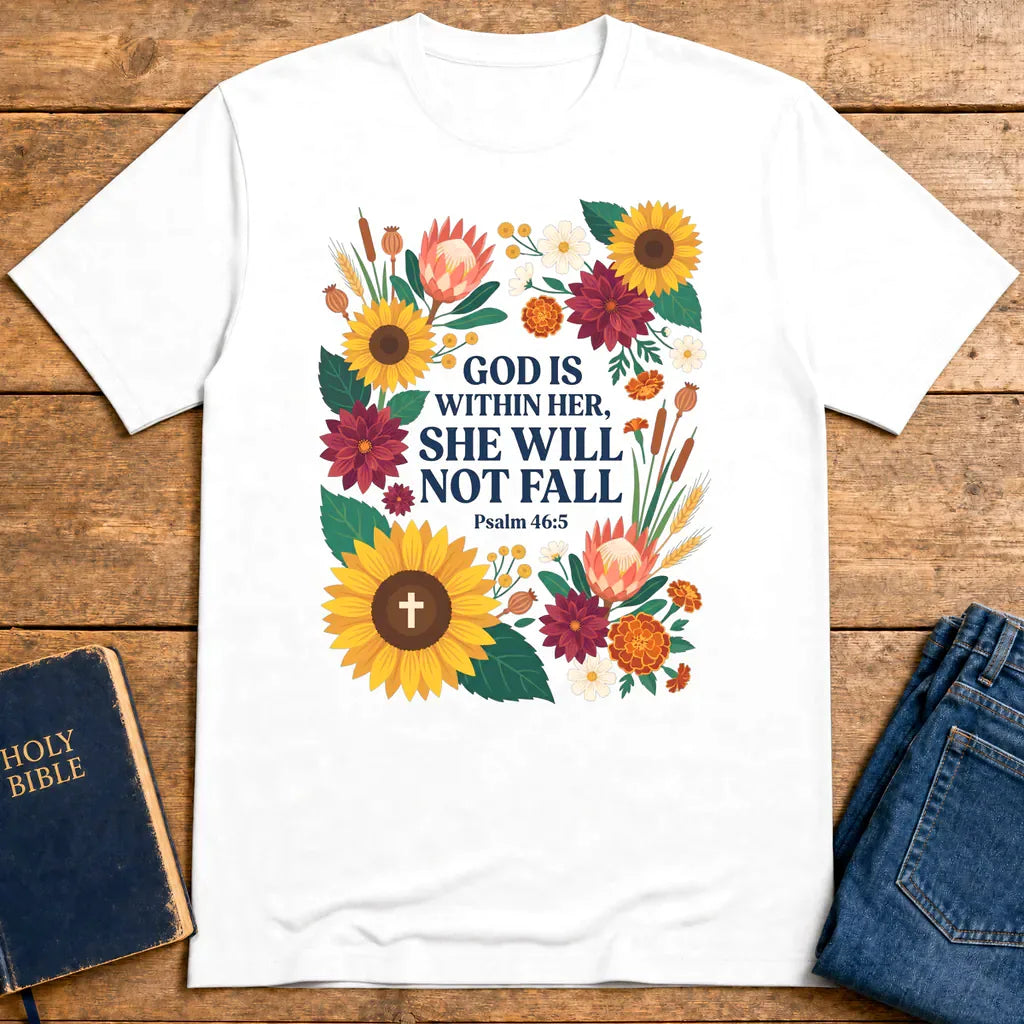 She Will Not Fall T-Shirt - White