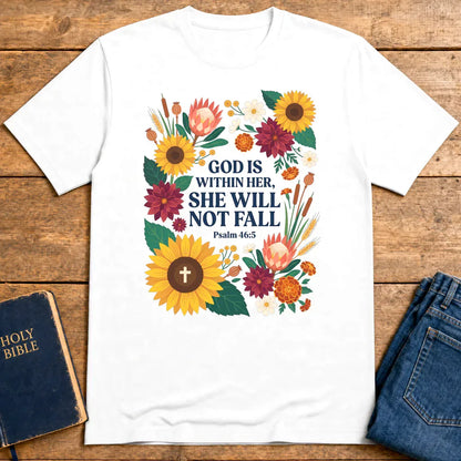 She Will Not Fall T-Shirt - White