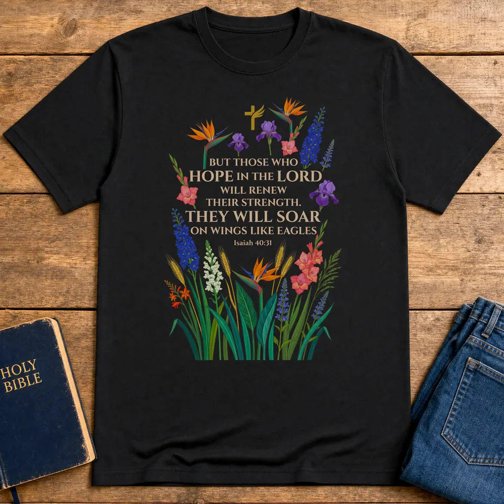 Soar on Wings Like Eagles T-Shirt - Black