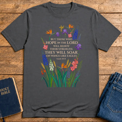 Soar on Wings Like Eagles T-Shirt - Charcoal