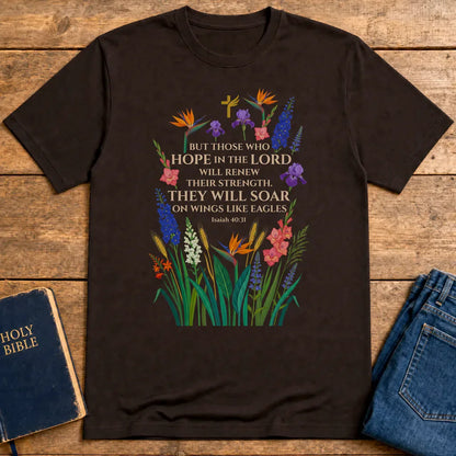 Soar on Wings Like Eagles T-Shirt - Dark Chocolate