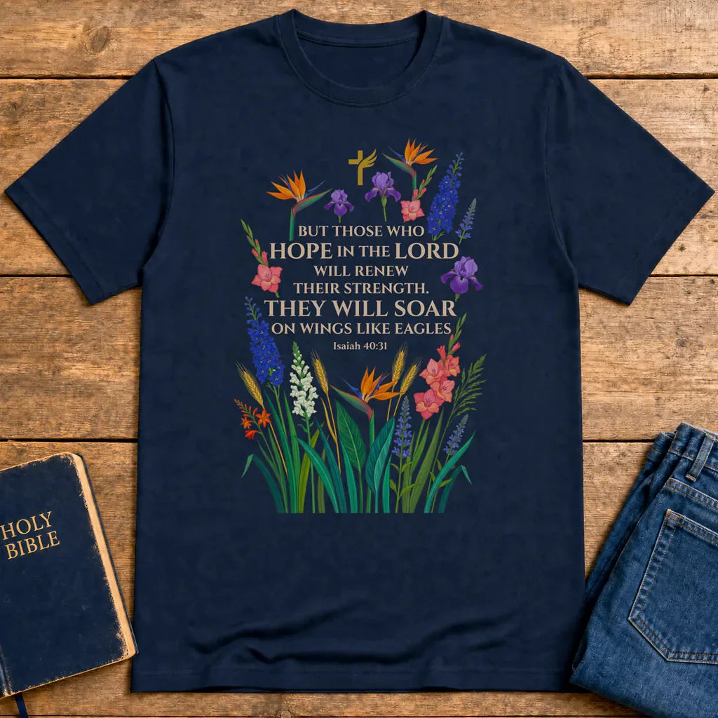 Soar on Wings Like Eagles T-Shirt - Navy