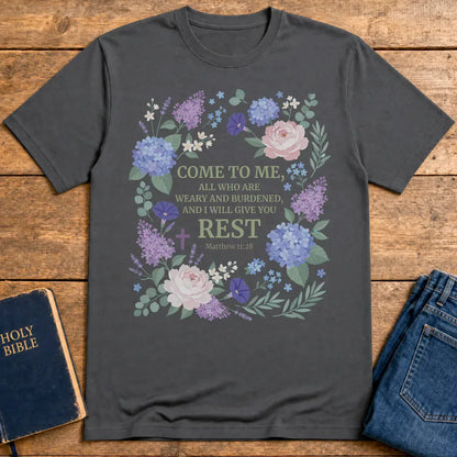 Rest in His Promise T-Shirt - Charcoal