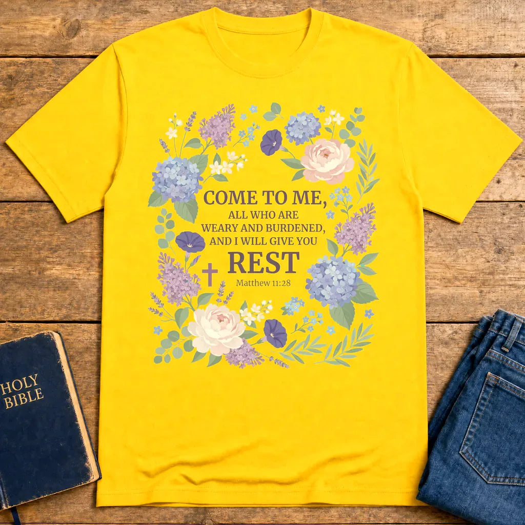 Rest in His Promise T-Shirt - Daisy