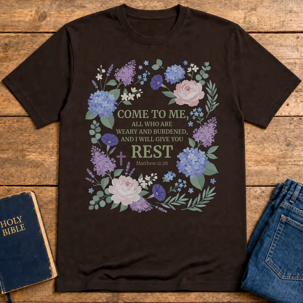 Rest in His Promise T-Shirt - Dark Chocolate