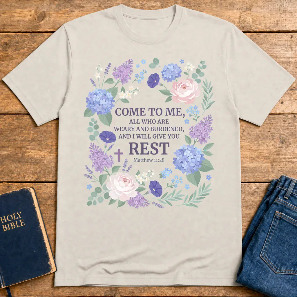 Rest in His Promise T-Shirt - Ice Grey
