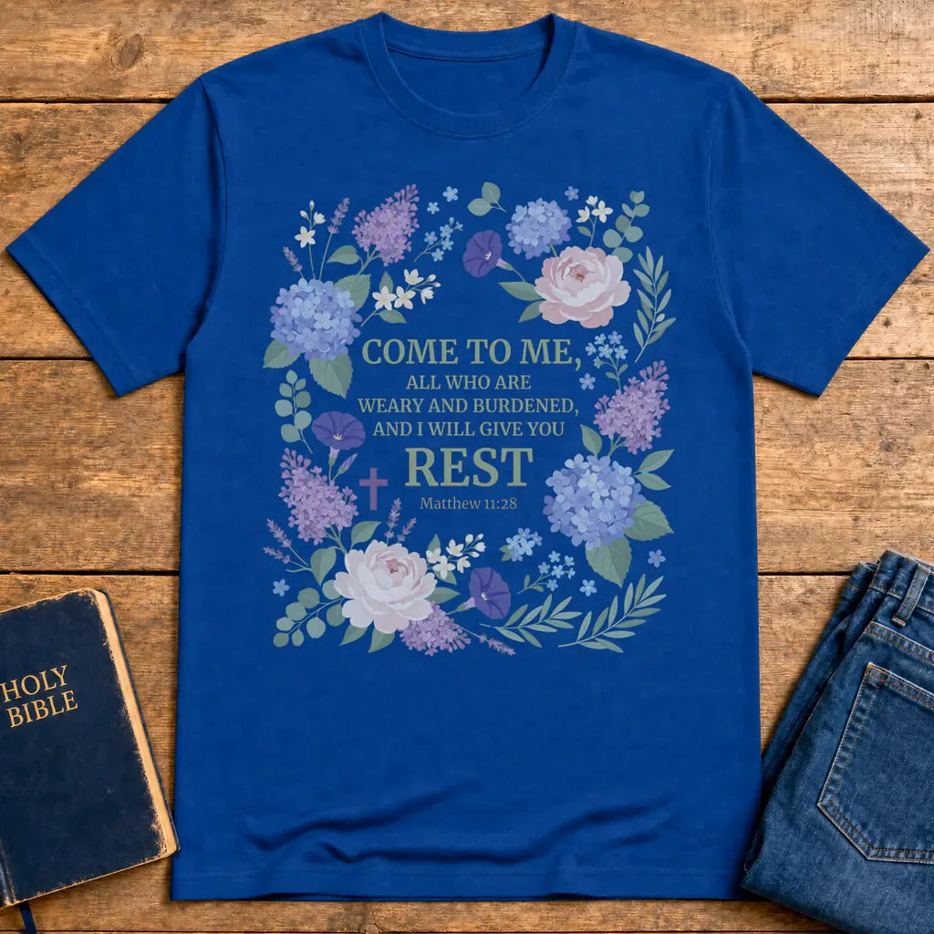 Rest in His Promise T-Shirt - Royal