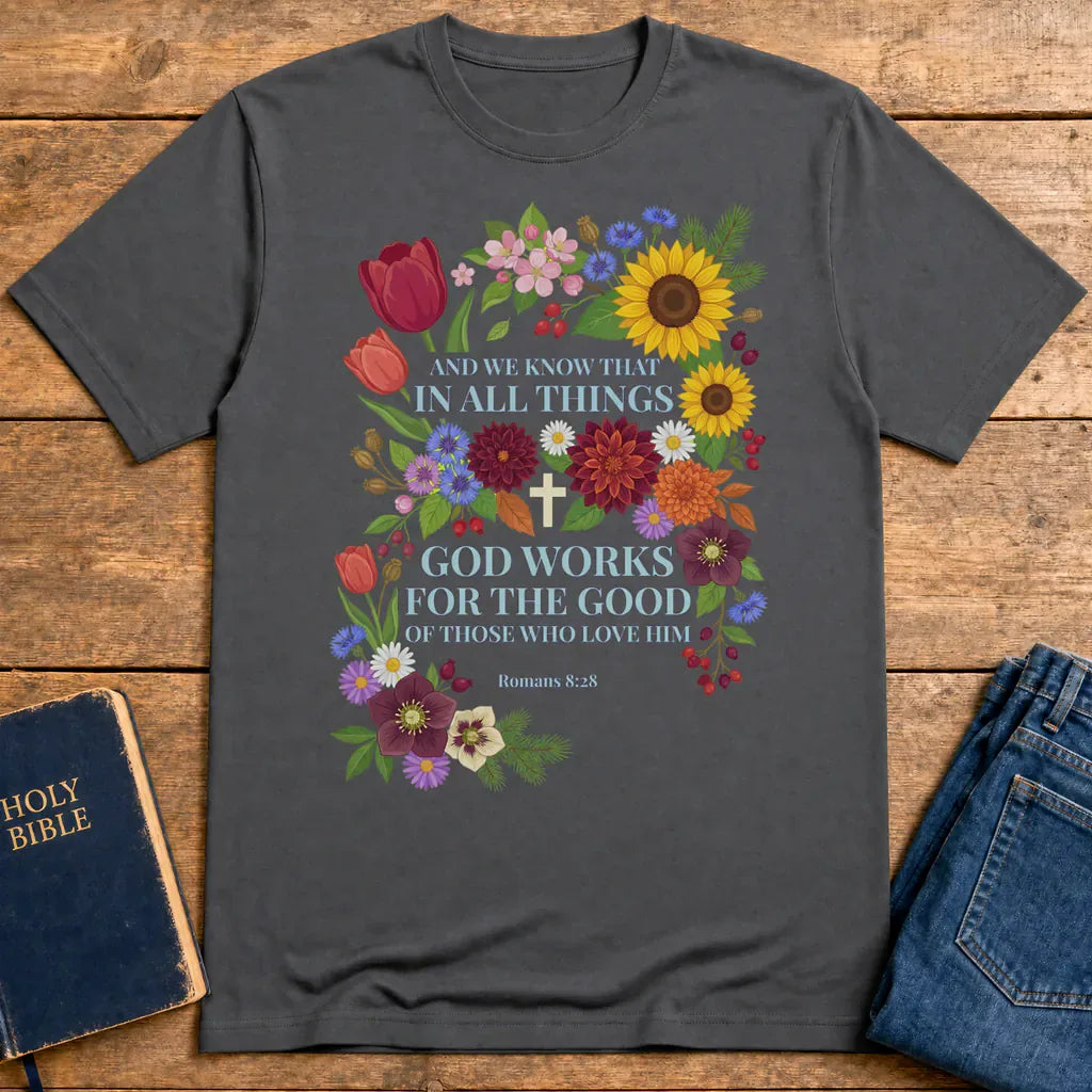 God Works for the Good T-Shirt - Charcoal