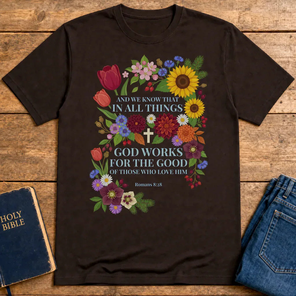 God Works for the Good T-Shirt - Dark Chocolate