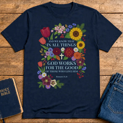 God Works for the Good T-Shirt - Navy