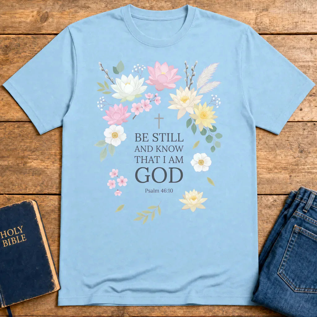 Be Still and Know T-Shirt - Light Blue