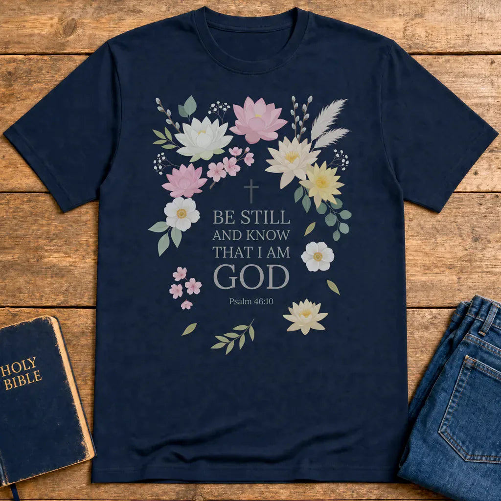 Be Still and Know T-Shirt - Navy