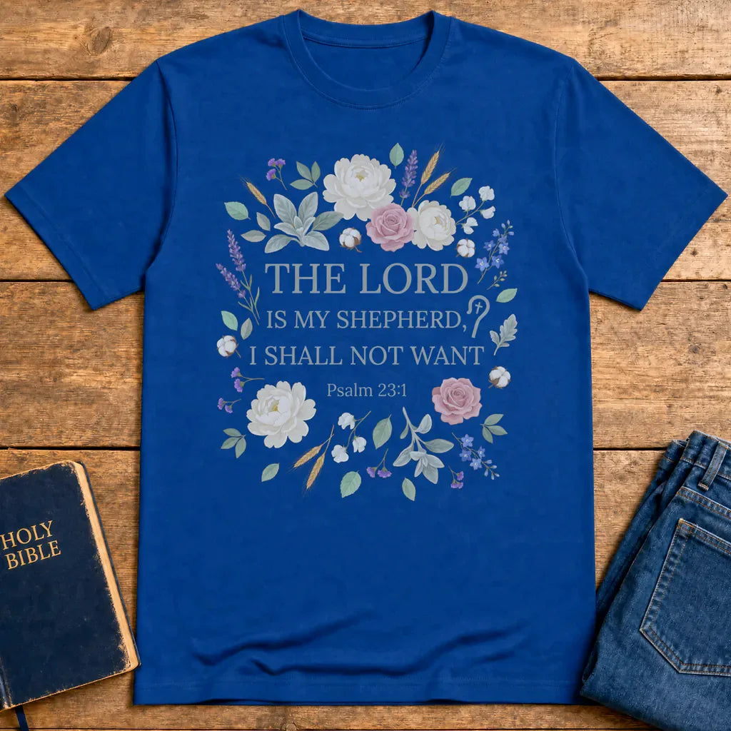 The Lord Is My Shepherd T-Shirt - Royal