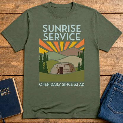Sunrise Service T-Shirt - Military Green