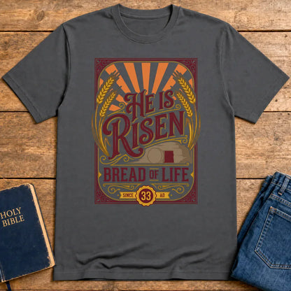 He Is Risen Bread of Life T-Shirt - Charcoal