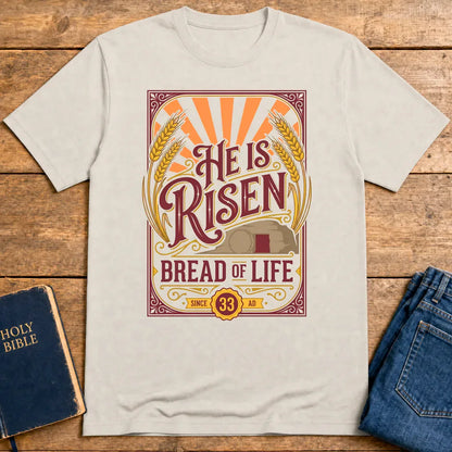 He Is Risen Bread of Life T-Shirt - Ice Grey