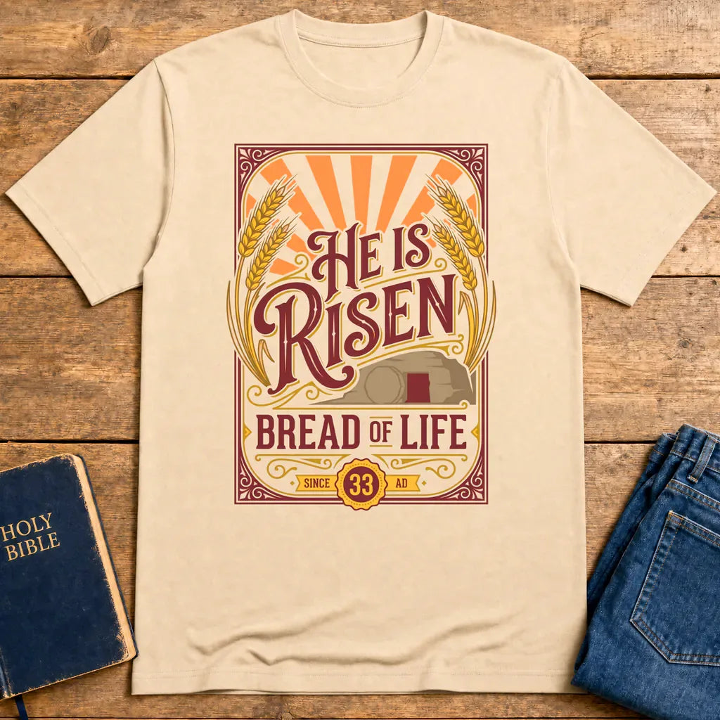 He Is Risen Bread of Life T-Shirt - Natural