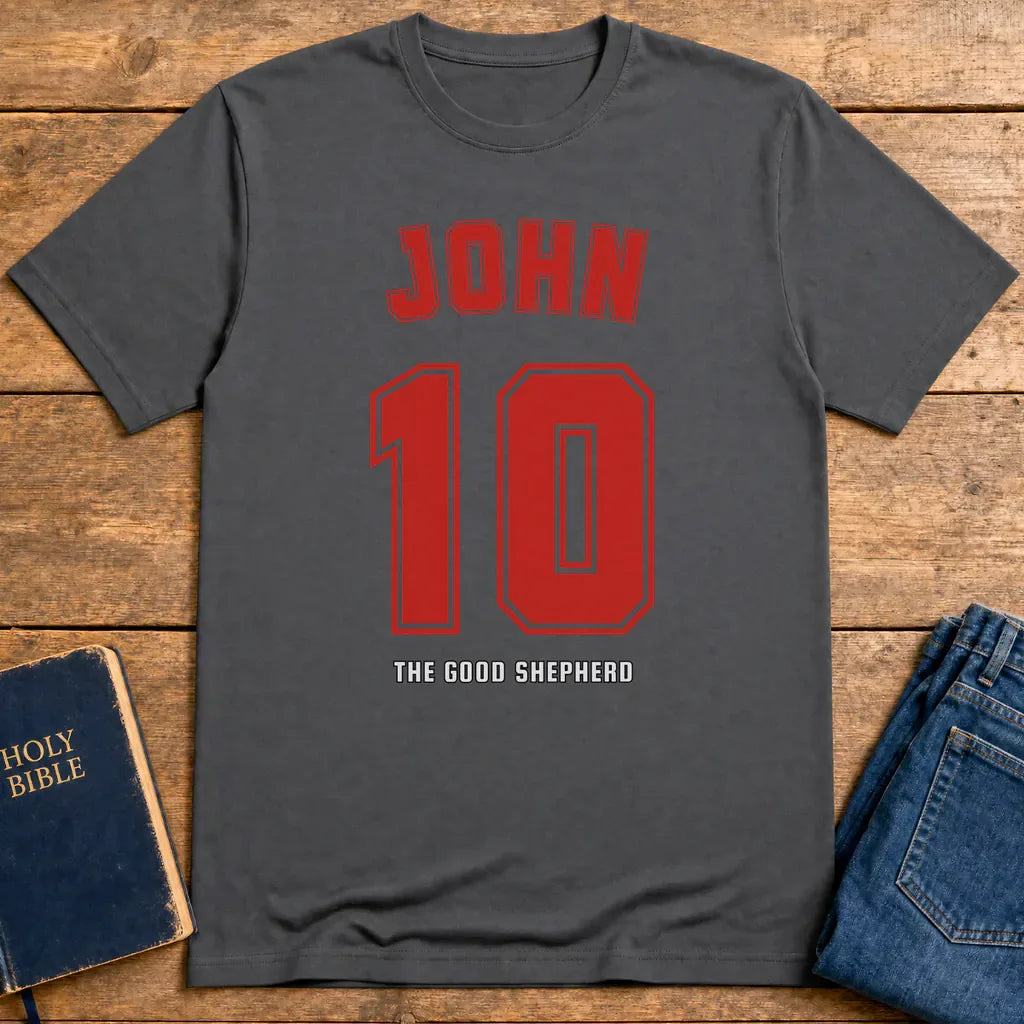 John 10 The Good Shepherd T-Shirt - Charcoal