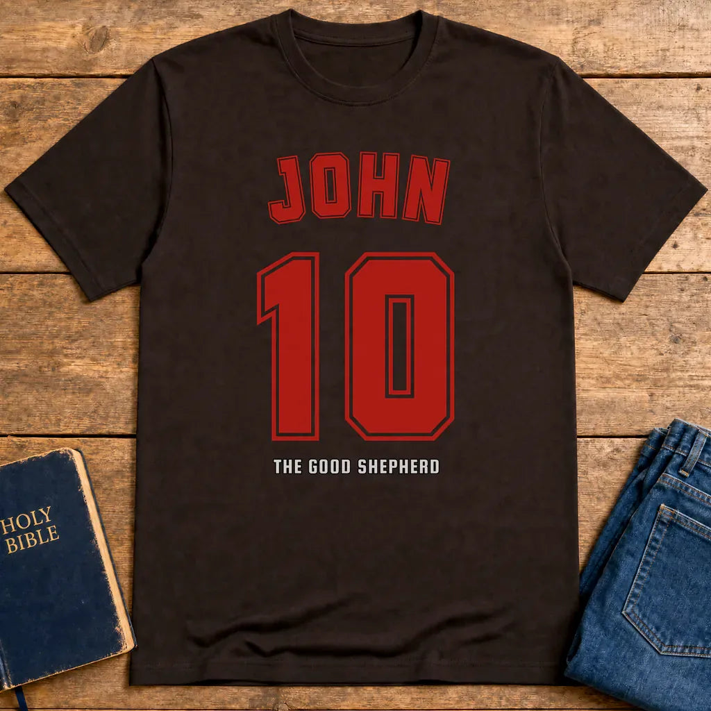 John 10 The Good Shepherd T-Shirt - Dark Chocolate