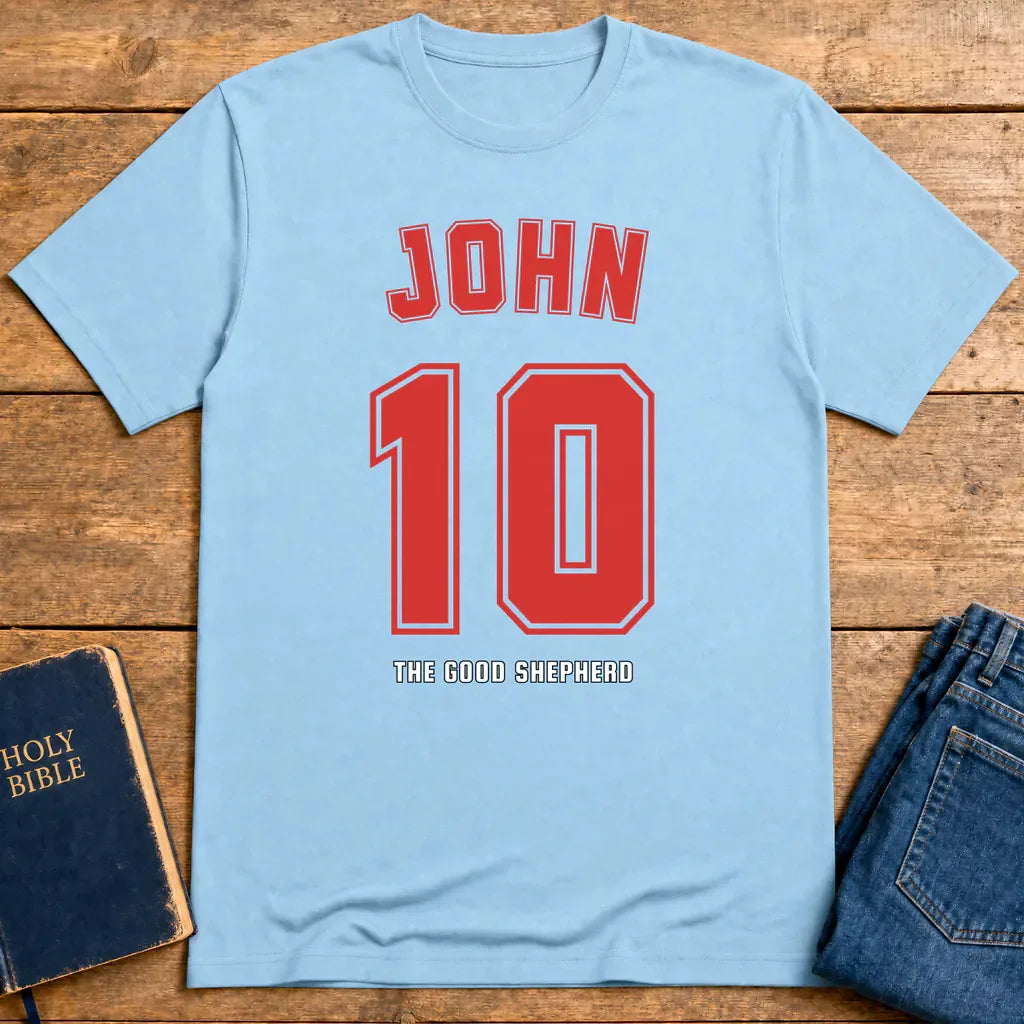 John 10 The Good Shepherd T-Shirt - Light Blue