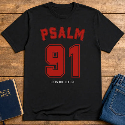 Psalm 91 Refuge T-Shirt - Black