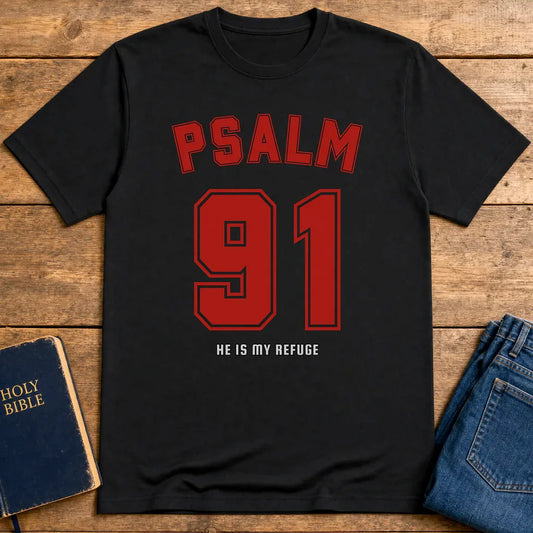 Psalm 91 Refuge T-Shirt - Black