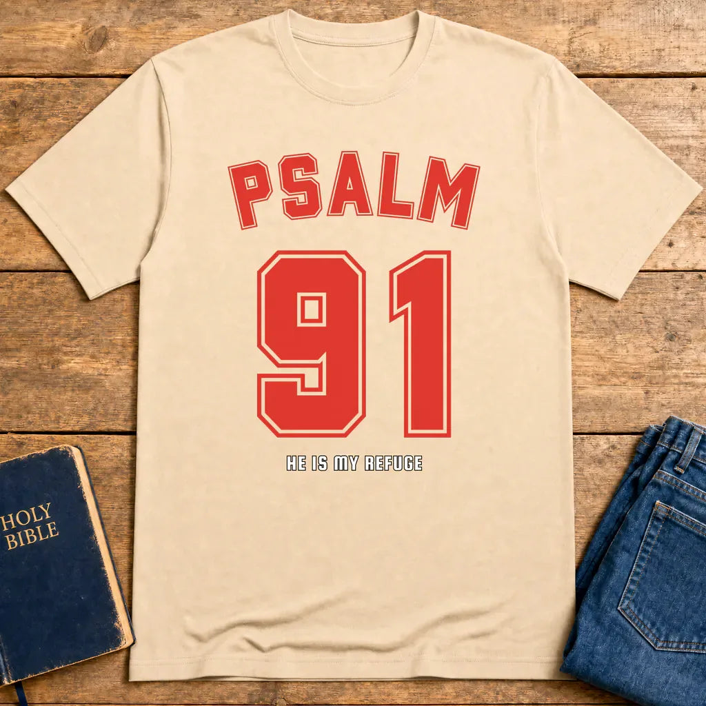 Psalm 91 Refuge T-Shirt - Natural