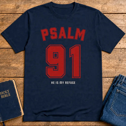 Psalm 91 Refuge T-Shirt - Navy