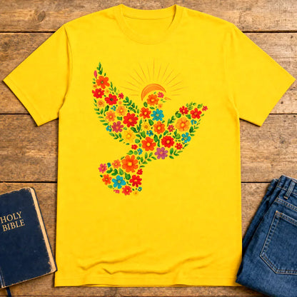 Floral Dove of Peace T-Shirt - Daisy
