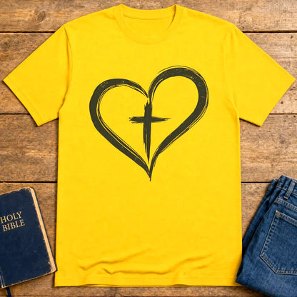 Cross in Heart T-Shirt - Daisy