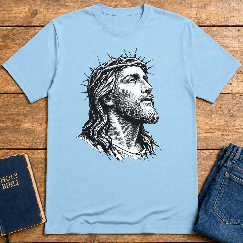 Crowned Savior T-Shirt - Light Blue