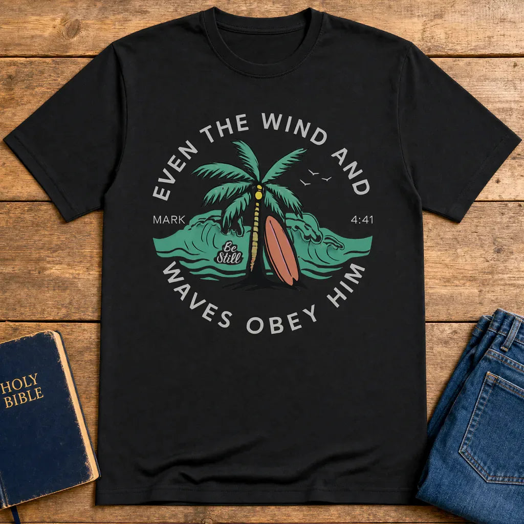 Even the Waves Obey T-Shirt - Black