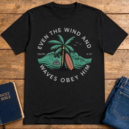 Even the Waves Obey T-Shirt - Black