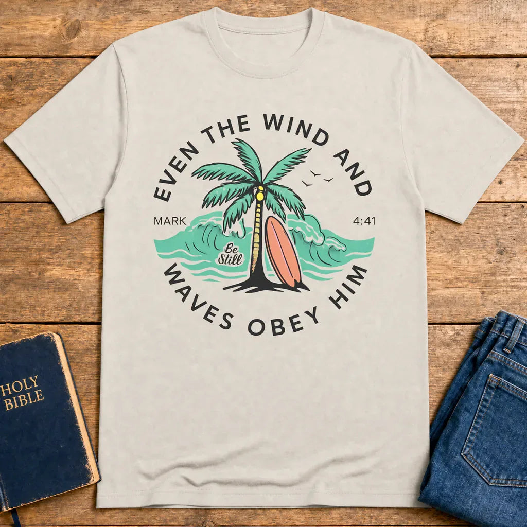 Even the Waves Obey T-Shirt - Ice Grey