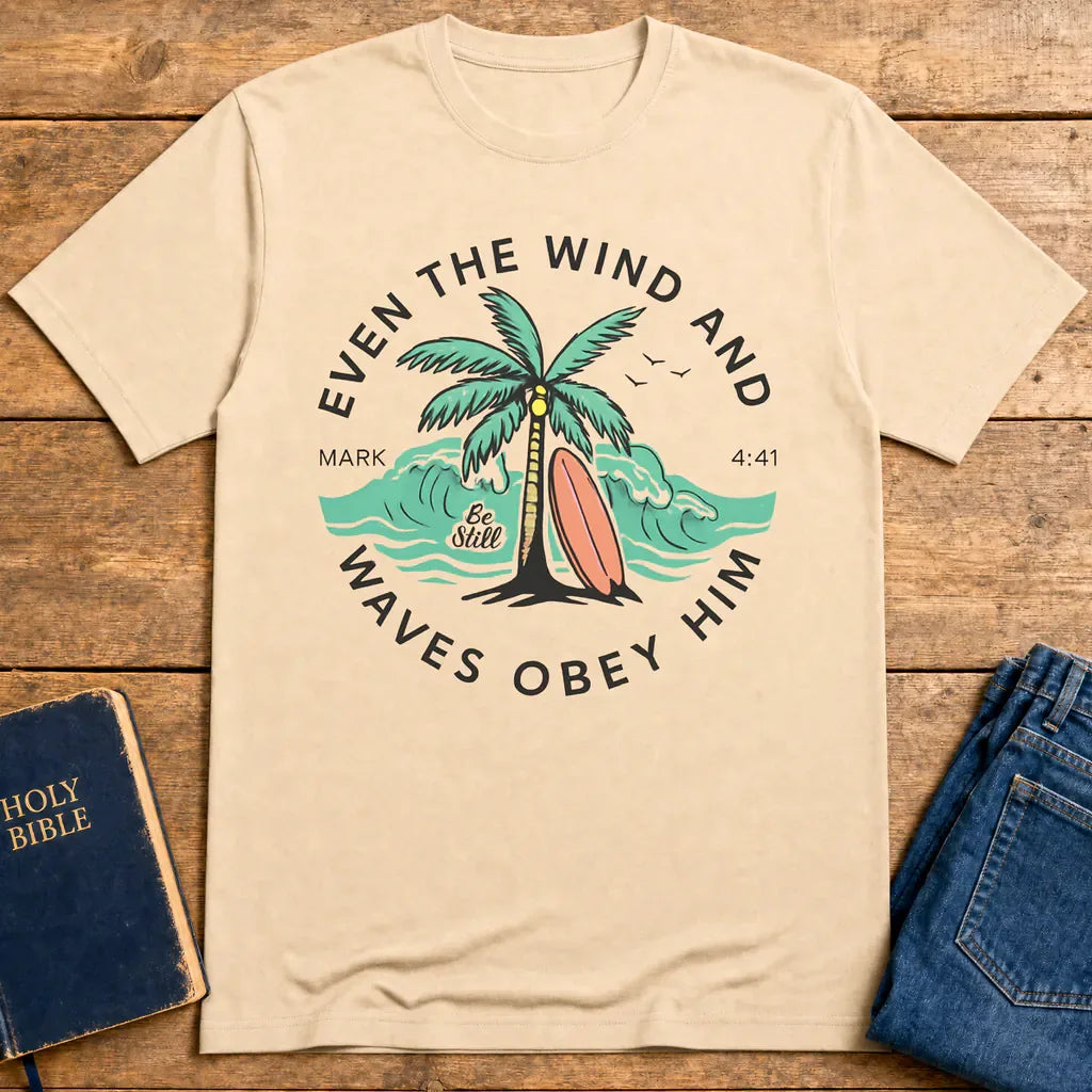 Even the Waves Obey T-Shirt - Natural